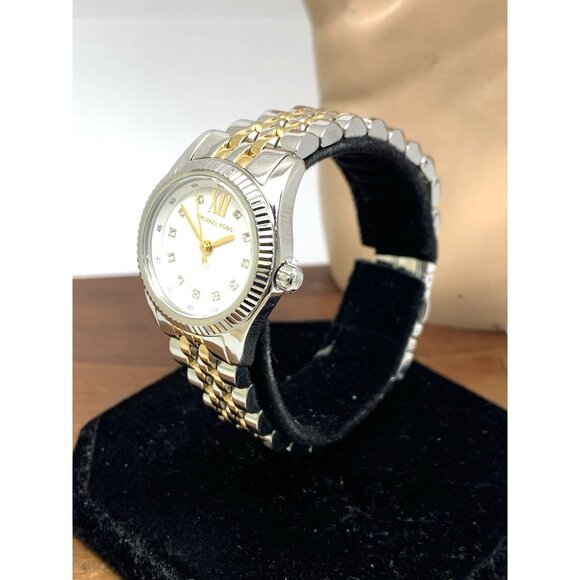 Michael Kors Women's Watch MK4740 Lexington Quartz White Dial 2-Tone Gemmed 26mm - Picture 2 of 14